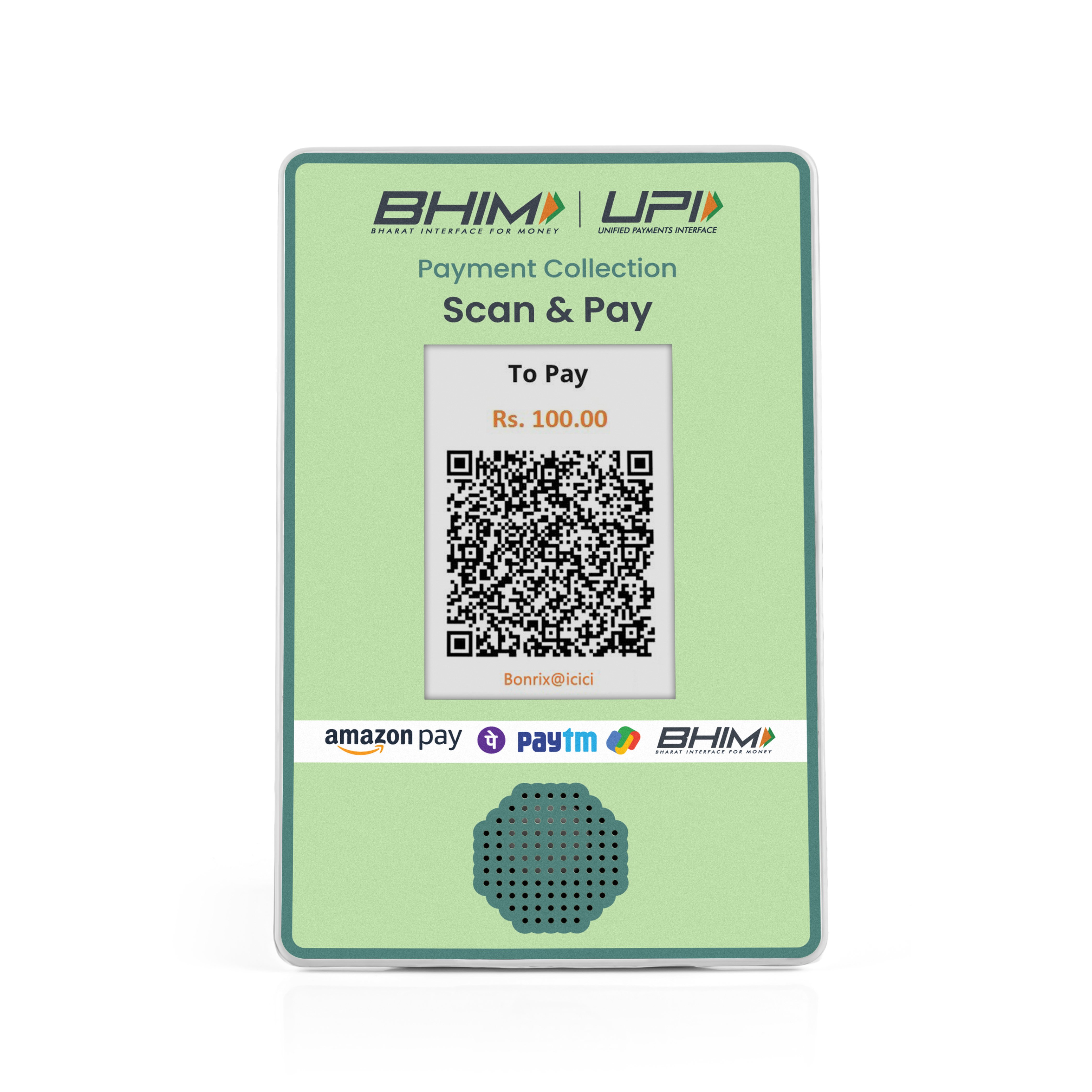 USB-powered QR soundbox for fixed billing counters DQR-222