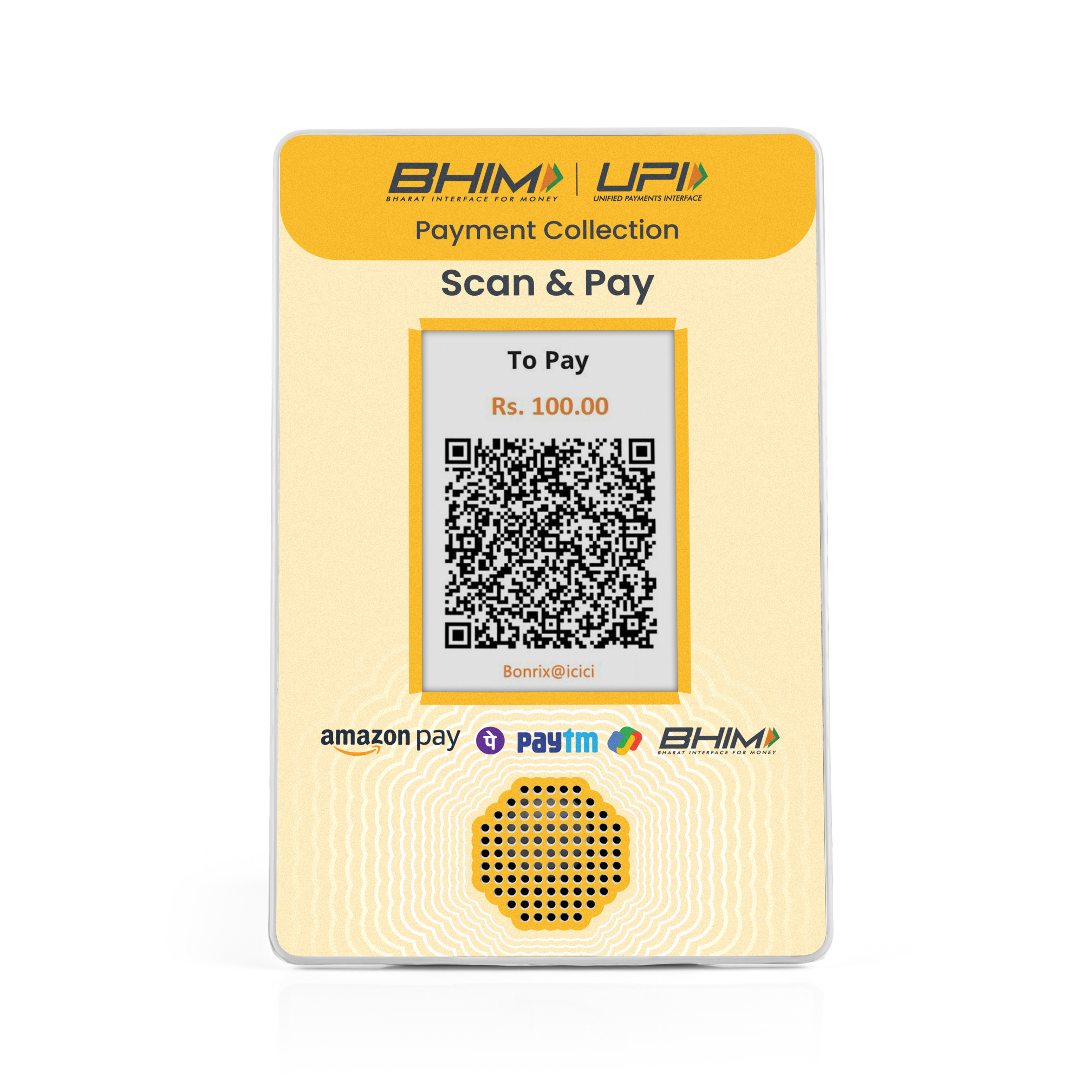 USB-powered QR soundbox for fixed billing counters DQR-222