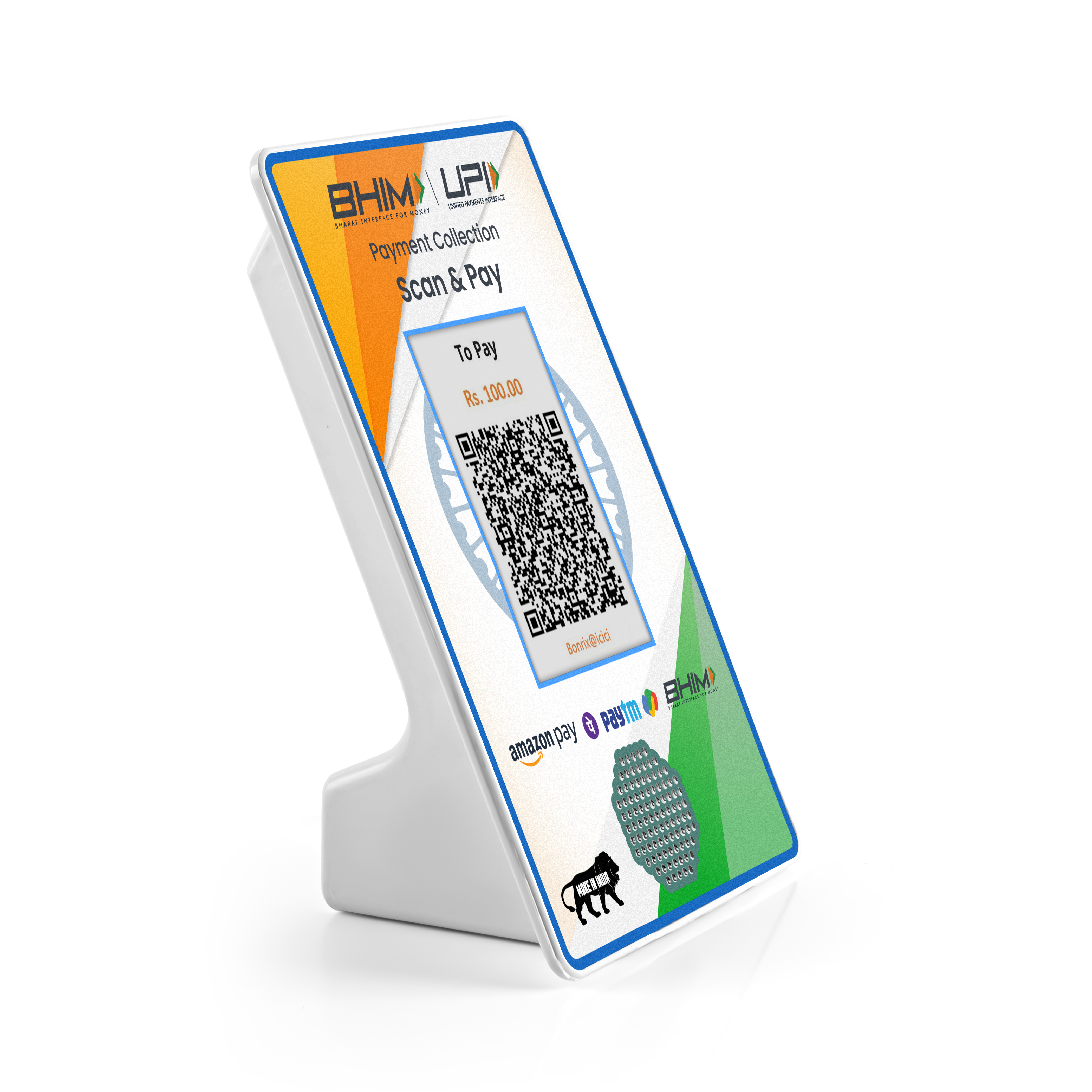 Multi-connectivity QR payment device with USB, WiFi, Bluetooth, and signage support DQR-222