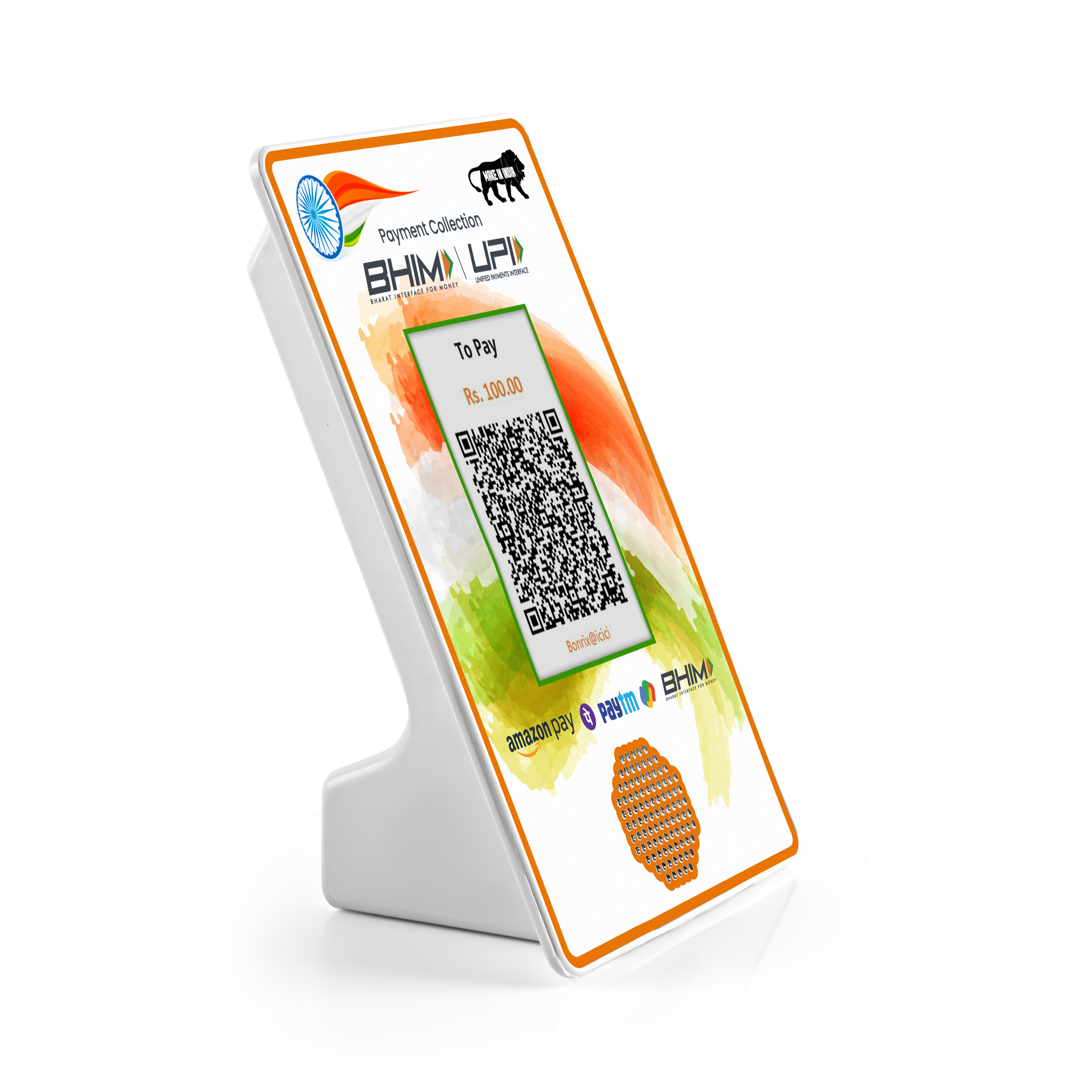 Rechargeable and lightweight Bluetooth payment QR display DQR-222