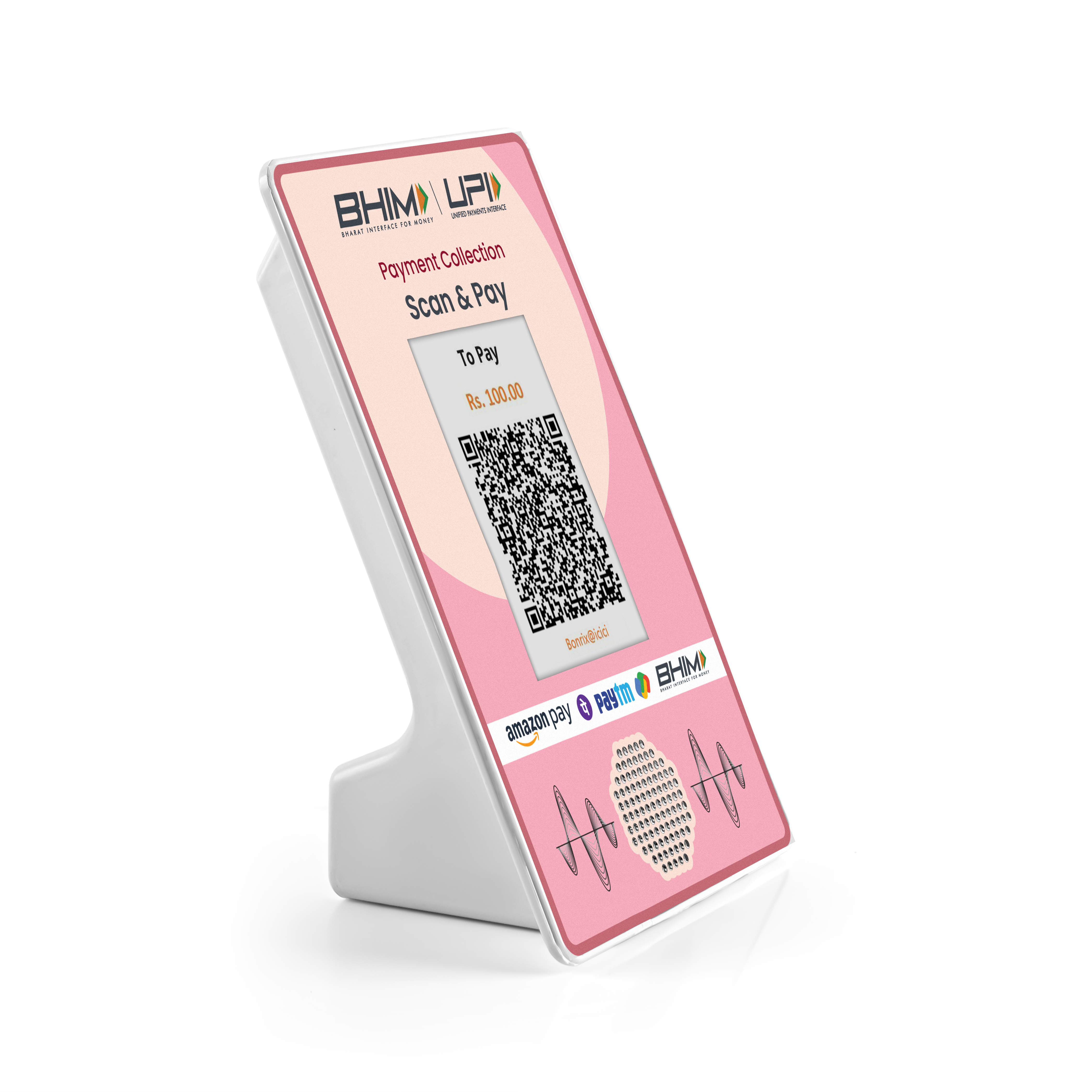 Digital QR display device with built-in 3W HD speaker DQR-222