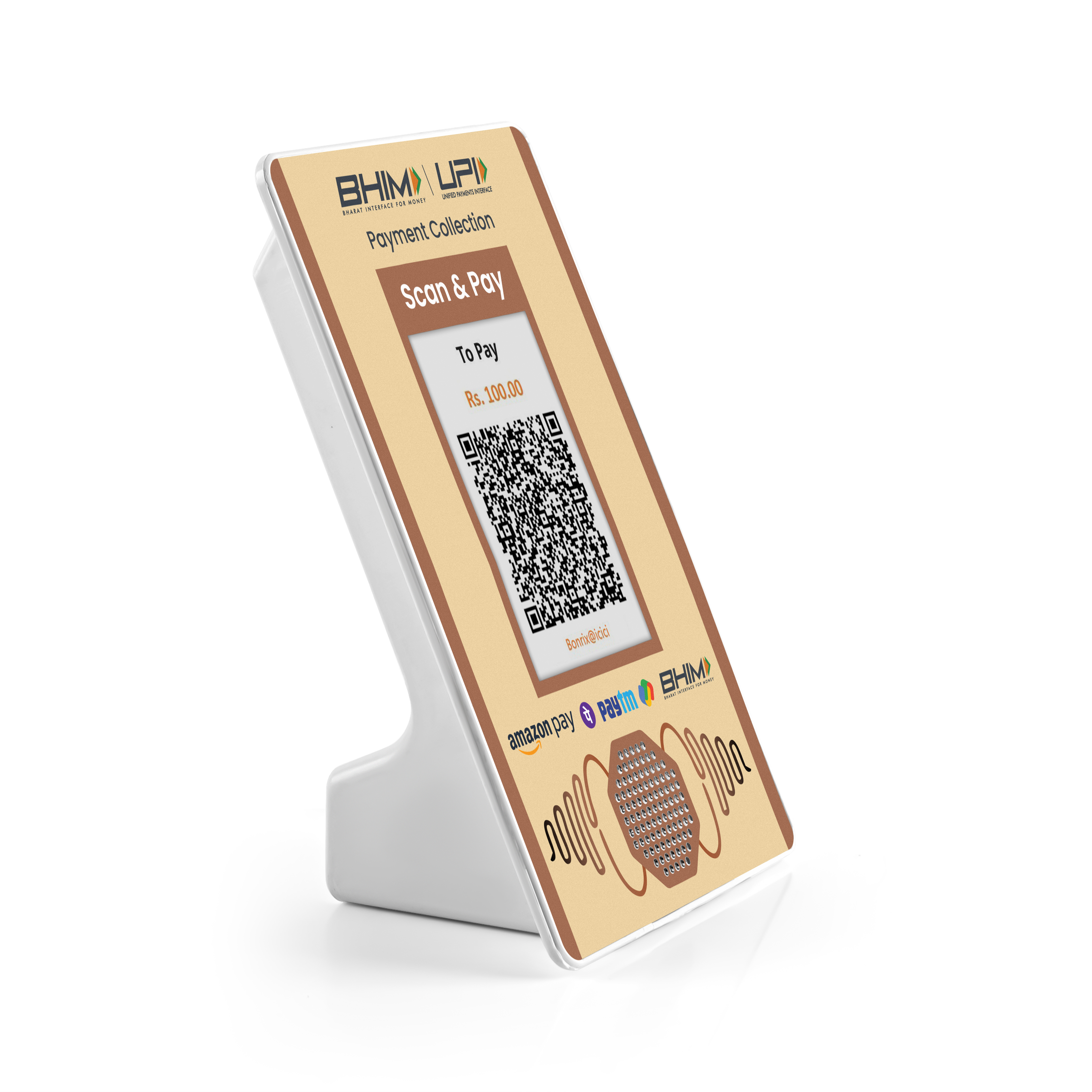 Display payment QR with voice alert confirmation DQR-222