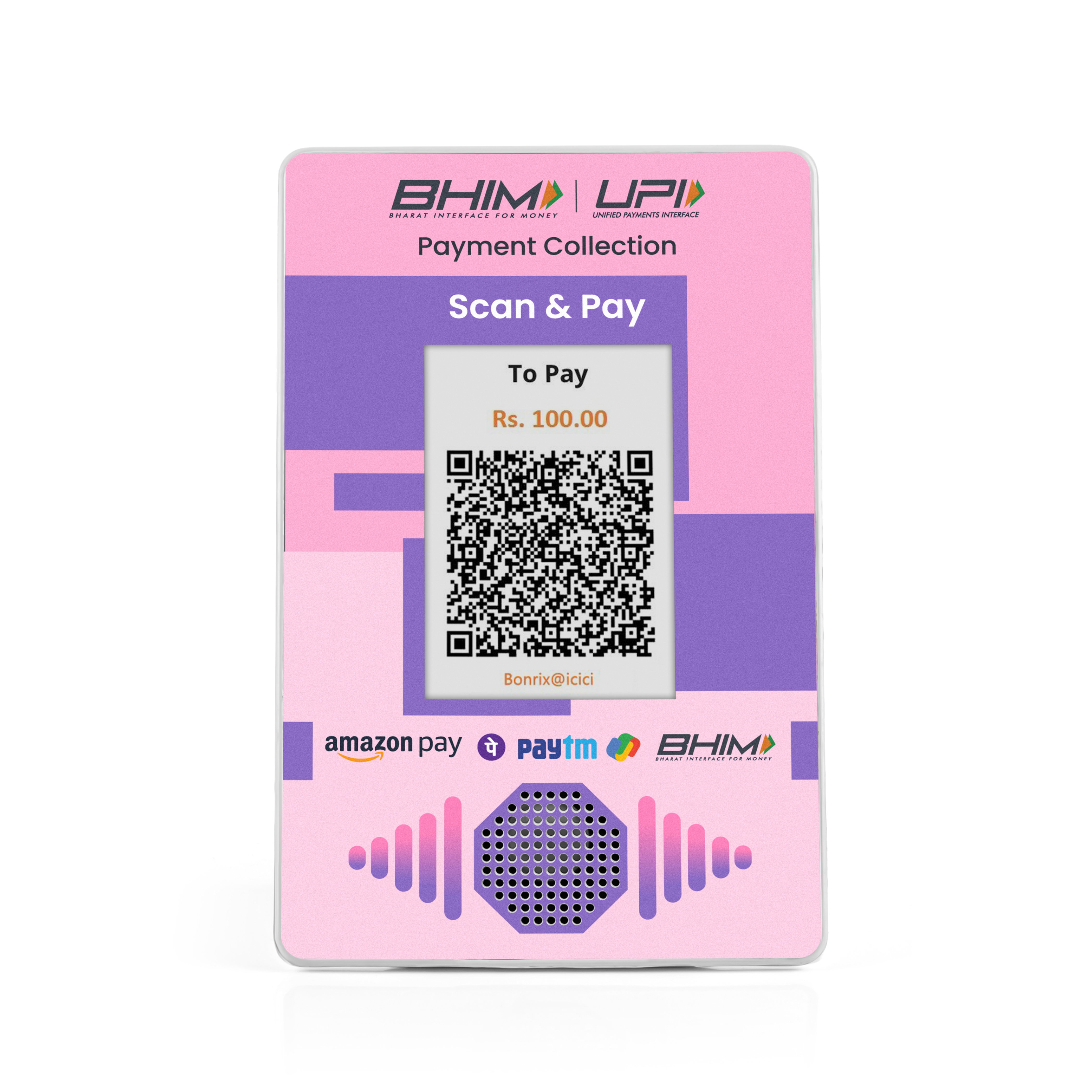 High-resolution signage payment display with customizable visuals DQR-222